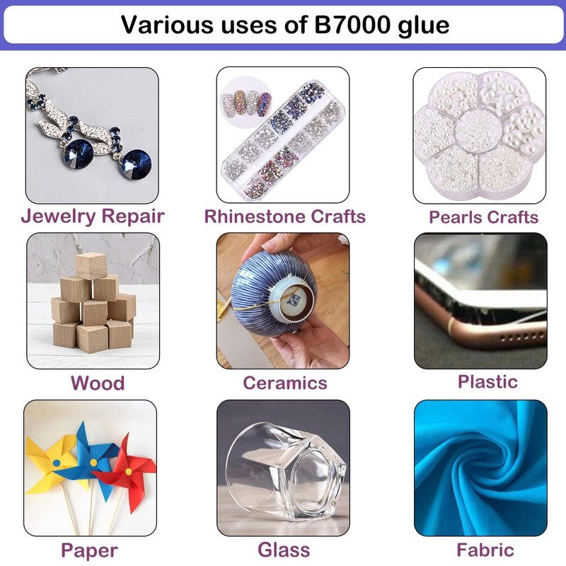 B7000 Adhesive Rhinestones Glue - 2PCS 110ml | Perfect for Jewelry, Crafts & Nail Art