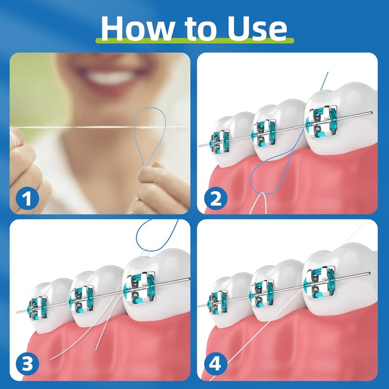 RioRand Floss Threaders - Essential Oral Health Tool for Braces & Implants | 200 Count (Pack of 4)