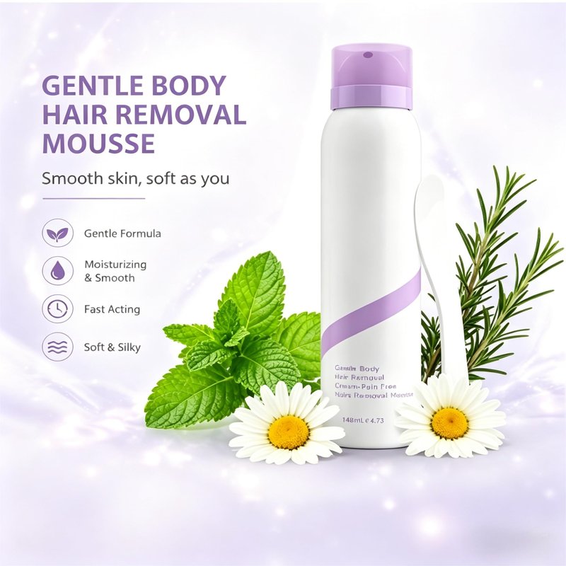 Pain-Free Hair Removal Spray, 2026 New Gentle Hair Removal foam for Smooth Skin, Hair Removal Mousse for Women and Men Multiple Body Areas Legs Arms Underarms Bikini Line Chest and Back (1PC)