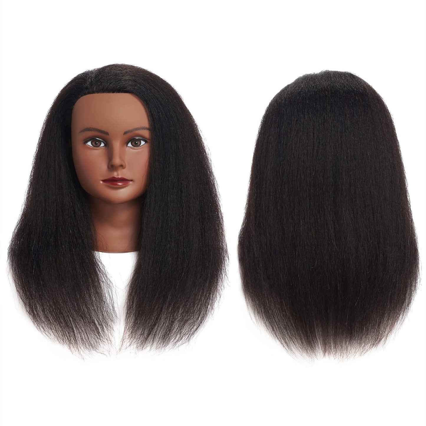 Traininghead 100% Real Hair Mannequin Head Training Head Cosmetology Doll Head Manikin Practice Head Hairdresser With Free Clamp Holder Female