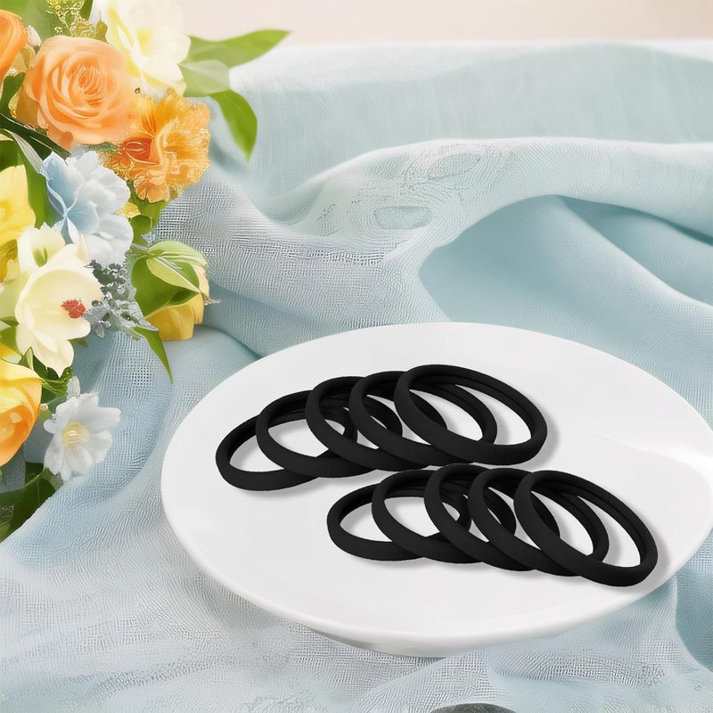 Hair Ties for Women - Black Elastic No-Damage Hair Bands | 60pcs, 2 Inch Seamless Design