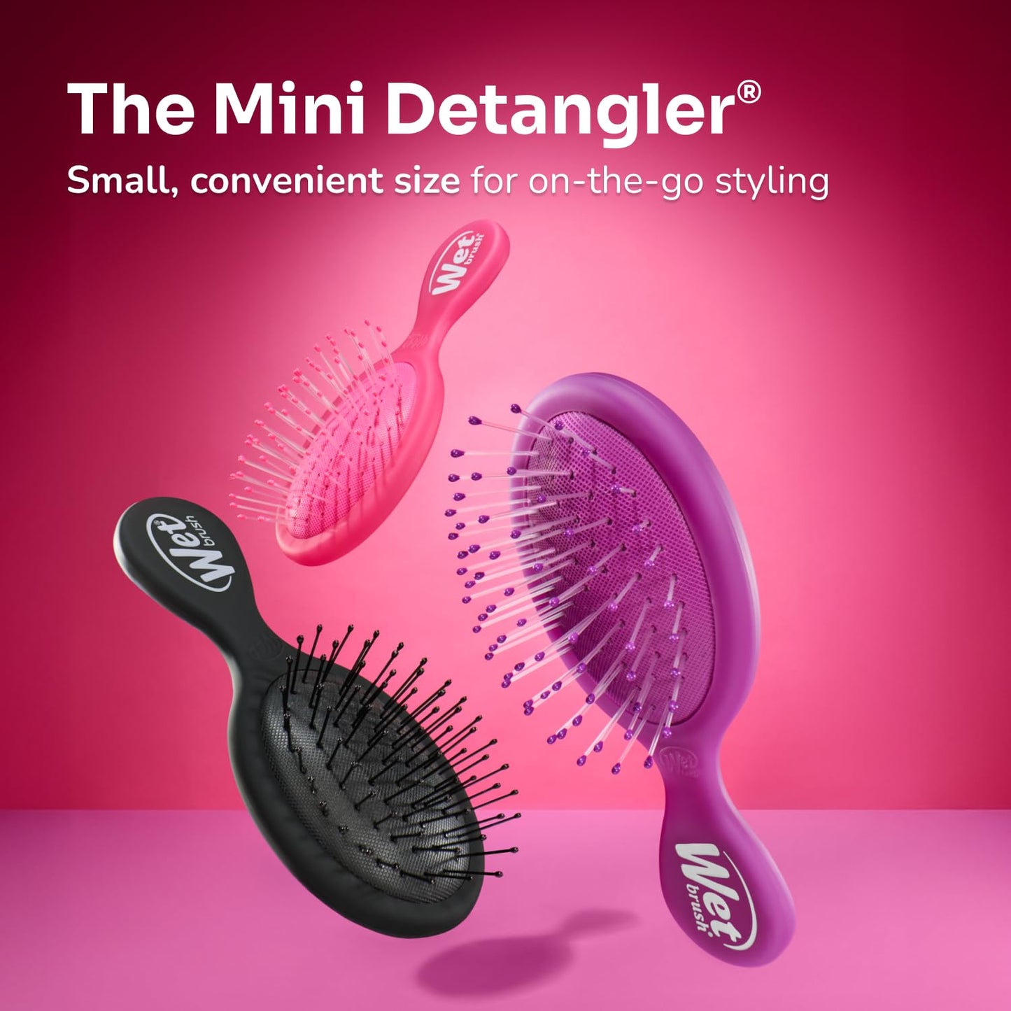 Wet Brush Mini Detangler Hair Brush, Cream (Iridescence Icon), Detangling Travel Hairbrush, Ultra-Soft IntelliFlex Bristles Glide Through Tangles with Ease, Pain-Free, All Hair Types, Limited Edition