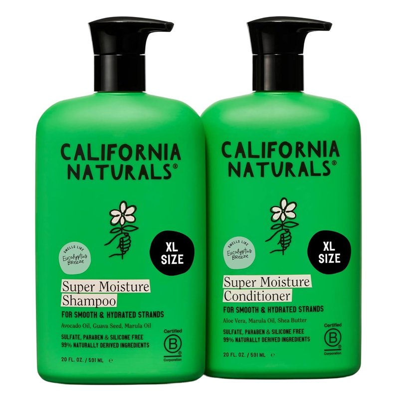California Naturals Eucalyptus Breeze Shampoo & Conditioner Set - Hydrating Care for Dry, Damaged Hair | 20 oz, Vegan & Cruelty-Free