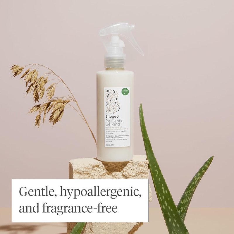 Briogeo Aloe + Oat Milk Detangling Spray - Fragrance-Free Leave-In for Sensitive Scalp | 6 fl oz