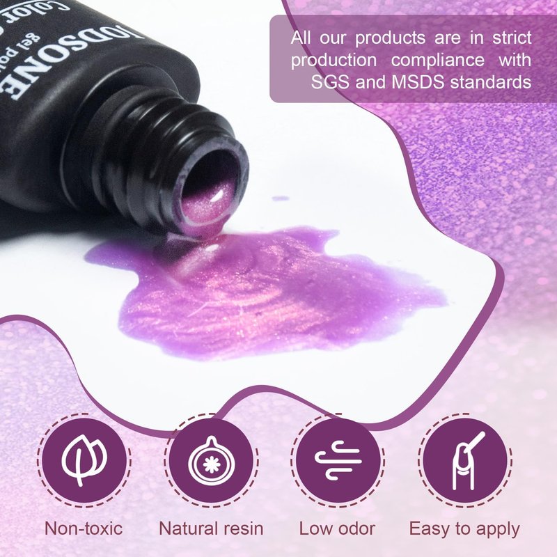 JODSONE Gel Nail Polish Starter Kit - 60 Colors, UV Light, No Wipe Base & Top Coat | Easy Application