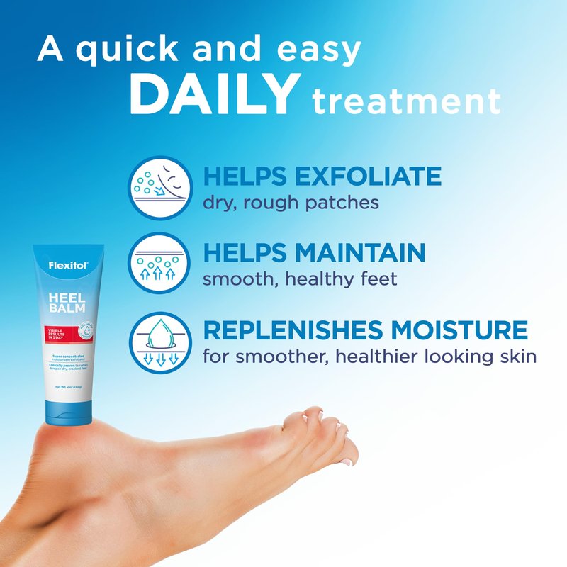 Flexitol Heel Balm Twin Pack, Cracked Heel Cream & Foot Balm, Intensive Hydration for Dry, Rough Feet & Heels, Urea-Based Moisturizing Cream, 4 oz Tube