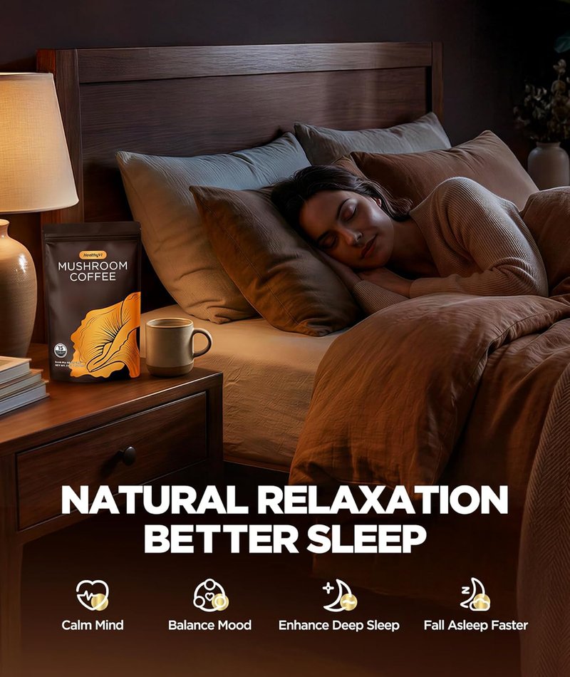 Mushroom Coffee - 15 Natural Mushrooms for Focus & Energy | Medium Roast, Vegan, 40 Servings