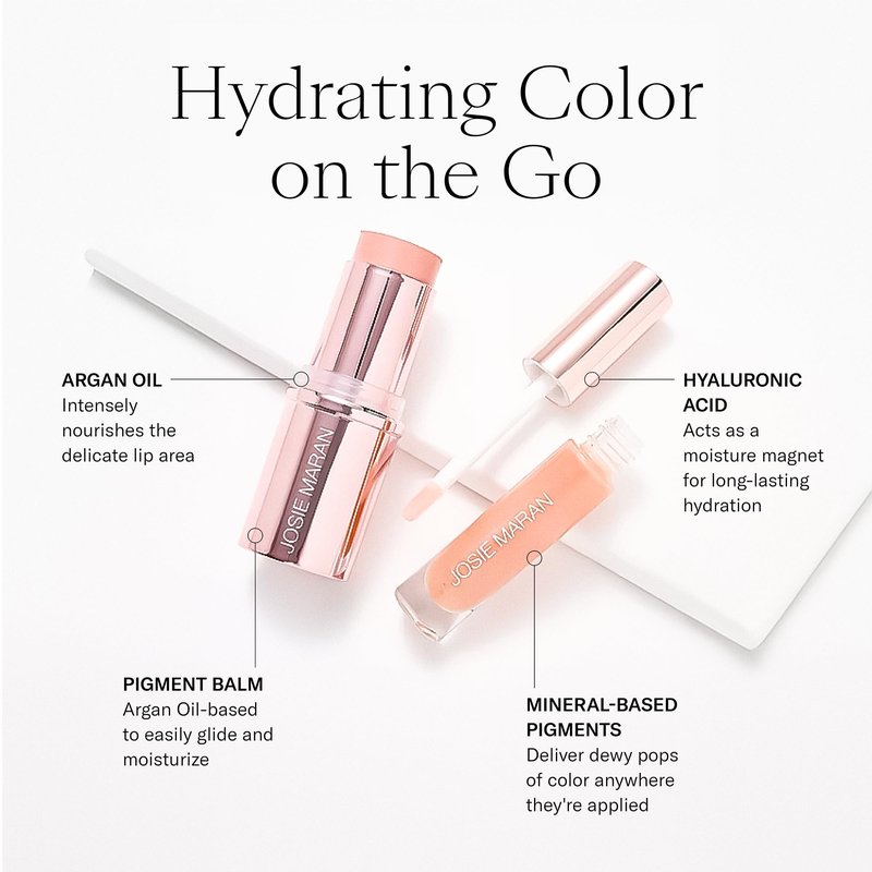 Josie Maran Blushing Argan Multi-Use Make Up Stick - Lip, Eye & Cream Blush Stick - Argan & Mineral-Based Pigments - Soft & Smoothing Moisture - Sheer & Luminous Color (4 Pieces)