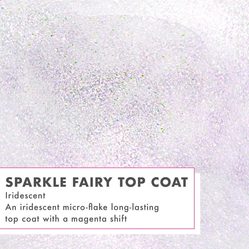 Olive & June Long Lasting Nail Polish Top Coat - Sparkle Fairy | Gel-Like Finish | No Lamp Needed, Lasts up to 10 days | Salon-Quality at Home | Vegan & Cruelty-Free, Chip-Resistant | Iridescent Flake