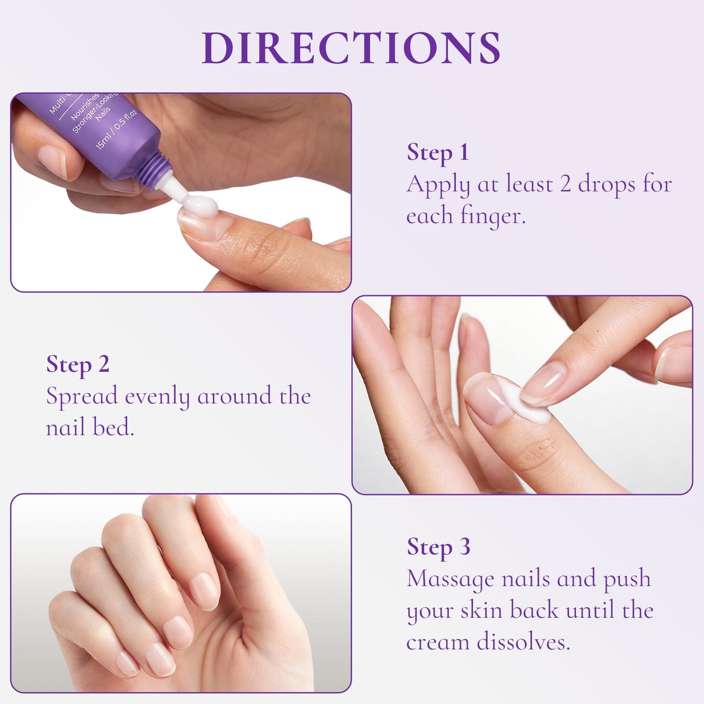 WM WONDER MOJO Nail & Cuticle Cream with Keratin, Biotin & Ceramides – Non-Greasy Deep Hydration, Strengthens Nails & Softens Cuticles, 15ml(Pack of 2)