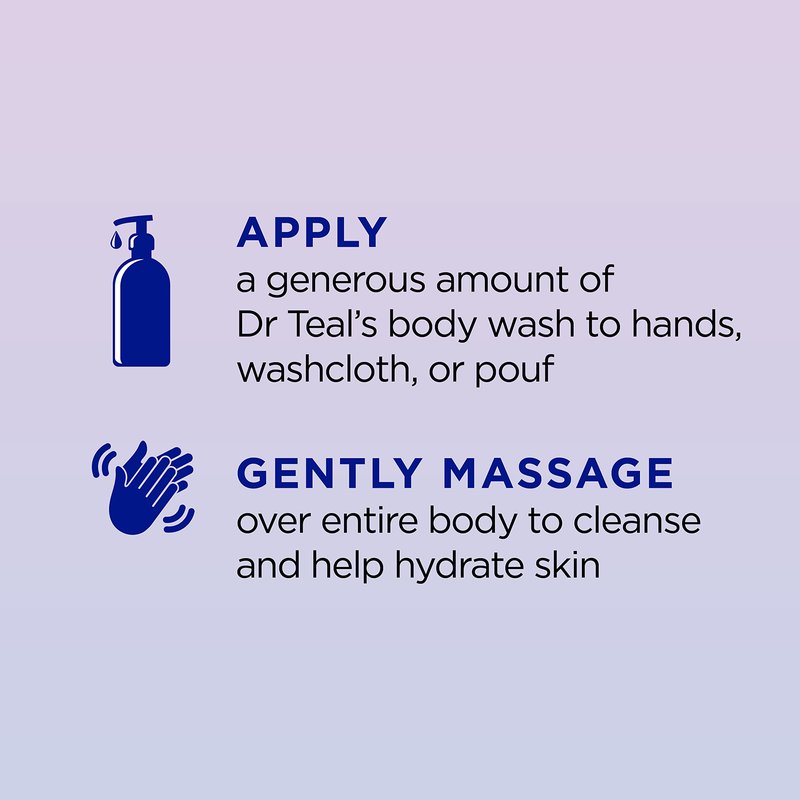 Dr Teal's Sleep Body Wash with Pure Epsom Salt, Melatonin, Lavender & Chamomile Essential Oil Blend, 24 fl oz (Pack of 2)
