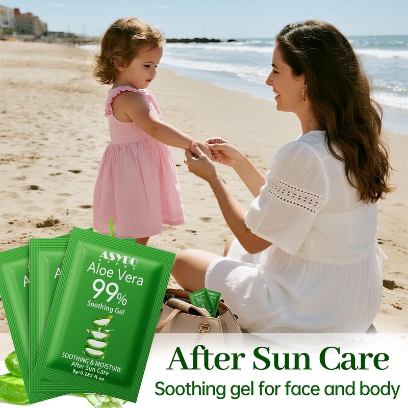 Aloe Vera Gel - 99% Pure Natural Moisturizer for Soothing Sunburn & Scar Repair | Travel Size 30 Pack