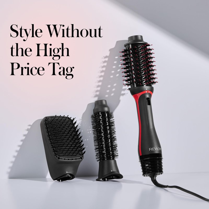 REVLON 3-in-1 Multi-Styler, Blow Dryer Brush, Blowout and Hair Straightener Brush in One to Dry, Curl, Smooth, Shape and Volumize Hair for Gorgeous Salon Blowouts