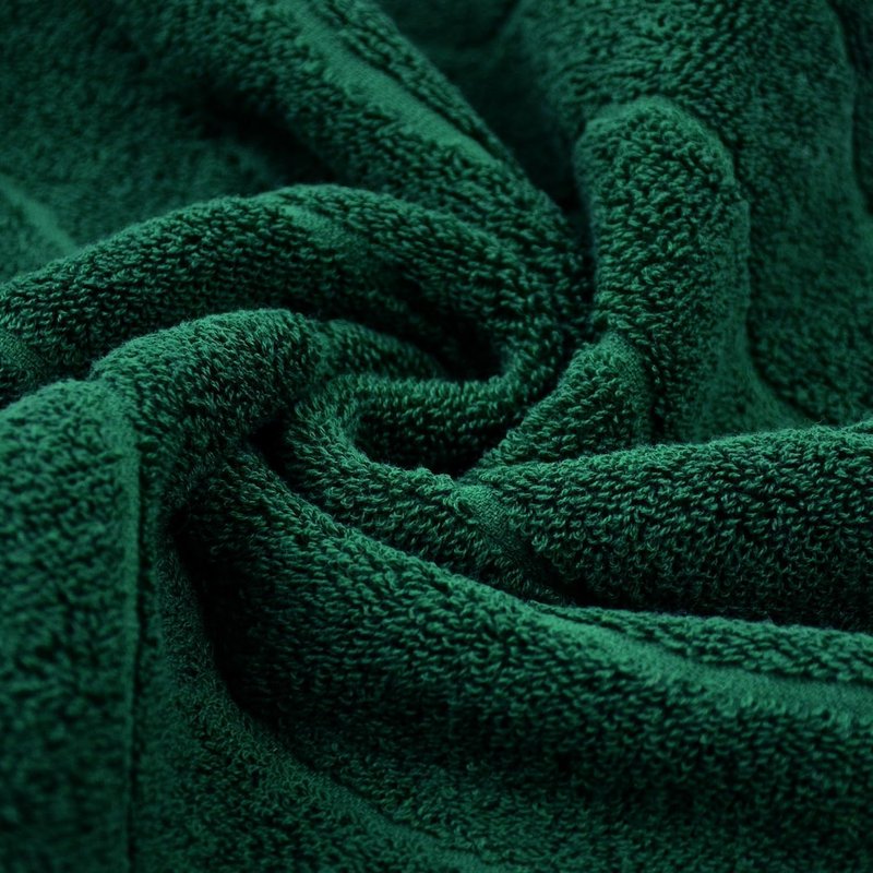 Jacquotha 2-Piece Hand Towels Set in Forest Green, Wavy Striped Jacquard Towels for Bathroom Kitchen (13x29 Inches, 100% Cotton)