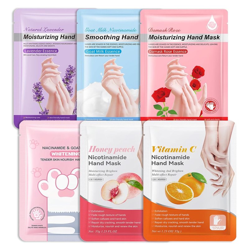 Regine Switzerland Hydrating Hand Masks - 6PCS Moisturizing Gloves for Soft, Smooth Skin | Spa Gift Set