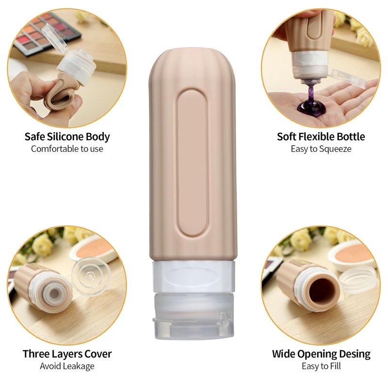 Mrsdry Travel Bottles Set - 16 Leakproof Silicone Containers for Toiletries | TSA Approved, 3oz