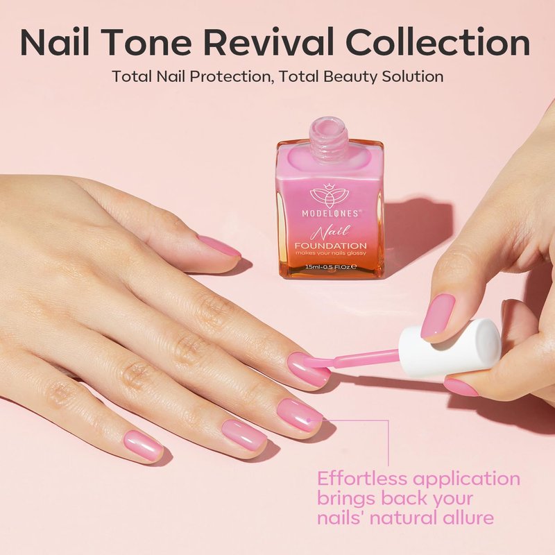 modelones Nail Strengthener Jelly Purple Pink Nail Repair for Damaged Nails Strengthening Polish 15ml Nail Growth and Strengthener Natural Concealer Foundation Nail Care Gifts for Women