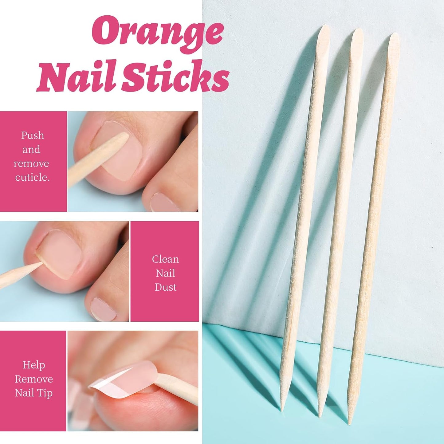 Teenitor Press-On Toenails - 144 Pcs French Tip Sets for Women | Easy Glue-On Fake Toe Nails