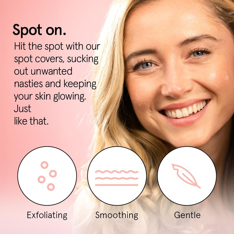 grace & stella Award Winning Pore Strip - Pimple Patches for Face - Hydrocolloid Acne Patches for Shrinking Zits, Breakouts - Spot Stickers - Dermatologist-Tested, Vegan (Invisible, 36 Count)