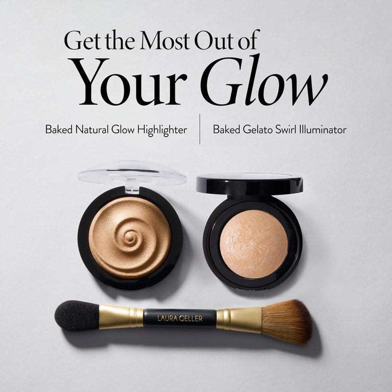 Laura Geller New York Professional Makeup Brushes - Cruelty-Free Dual-Ended Highlighter Brush - 10 Pieces