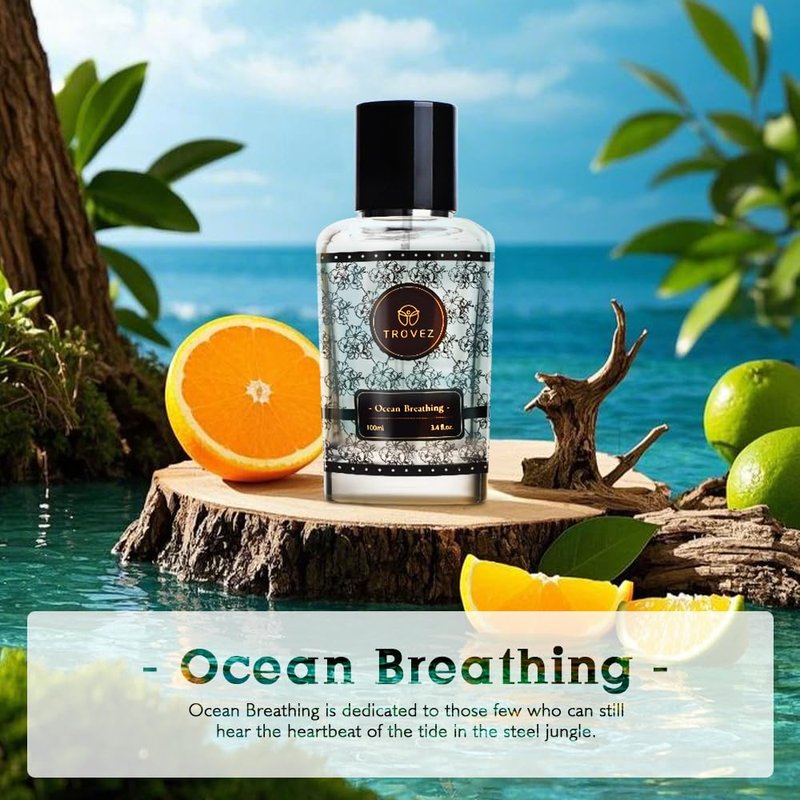 NAMSTE Ocean Breathing - Fresh, Ocean, Citrus Eau de Parfum - Long Lasting Unisex Fragrance 3.4 Ounce / 100 ML for Wedding, Date, Banquet
