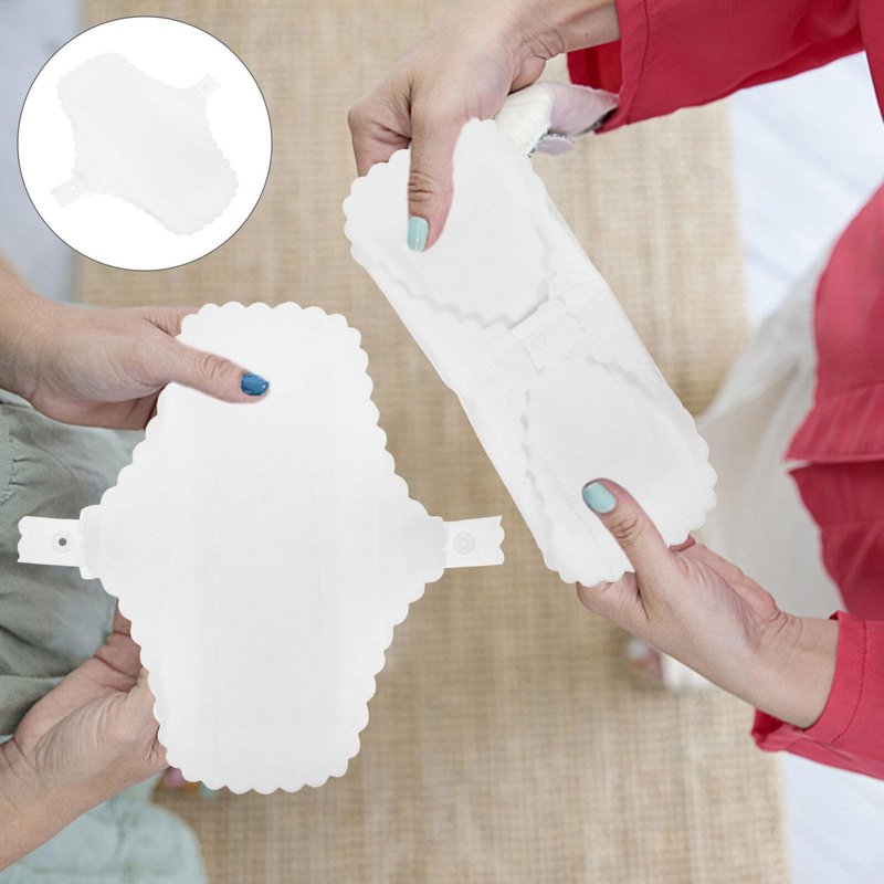 GLEAVI Reusable Menstrual Pads for Women and Girls - 10 Washable Cotton Cloth Period Pads with Ultra-Thin Leak Protection and Elegant Lace Trim 6.69X5.11 Inches