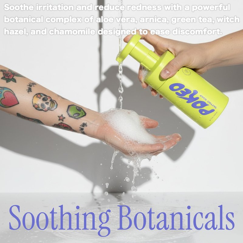 Poked Tattoo Aftercare Soap with Soothing Botanicals & Natural Skin Purifiers (6.7 Fl Oz)
