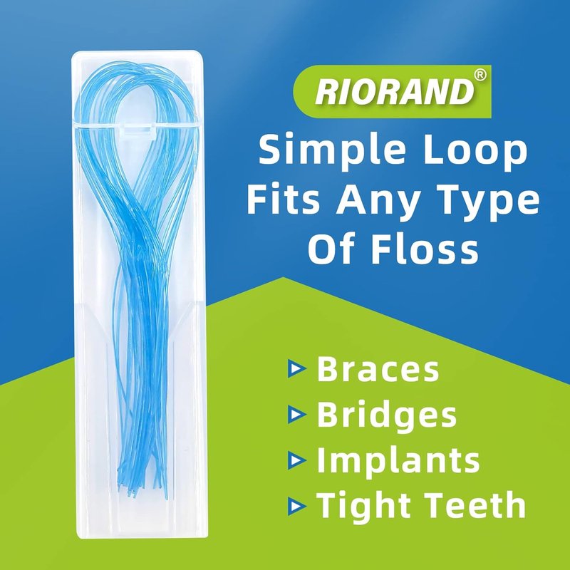 RioRand Floss Threaders - Essential Oral Health Tool for Braces & Implants | 200 Count (Pack of 4)