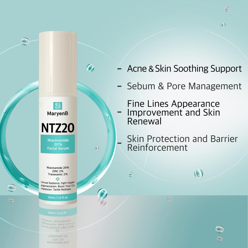 20% Niacinamide + 2% Tranexamic Acid + Zinc PCA Face Serum for Uneven Tone, Pores & Blemish-Prone Skin, Hydrating Facial Serum with Aloe, Green Tea, Hyaluronic Acid, 1 Fl Oz (30ml)