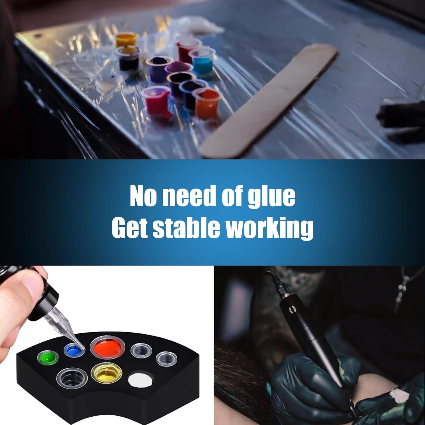 Tattoo Ink Caps Cups Holder - MIUXIA 402Pcs Mixed Size Tattoo Ink Cups Caps Small Mediun Large Tattoo Pigment Caps Cups with Wide Cup Edge Tattoo Ink Set Tattoo Supplies