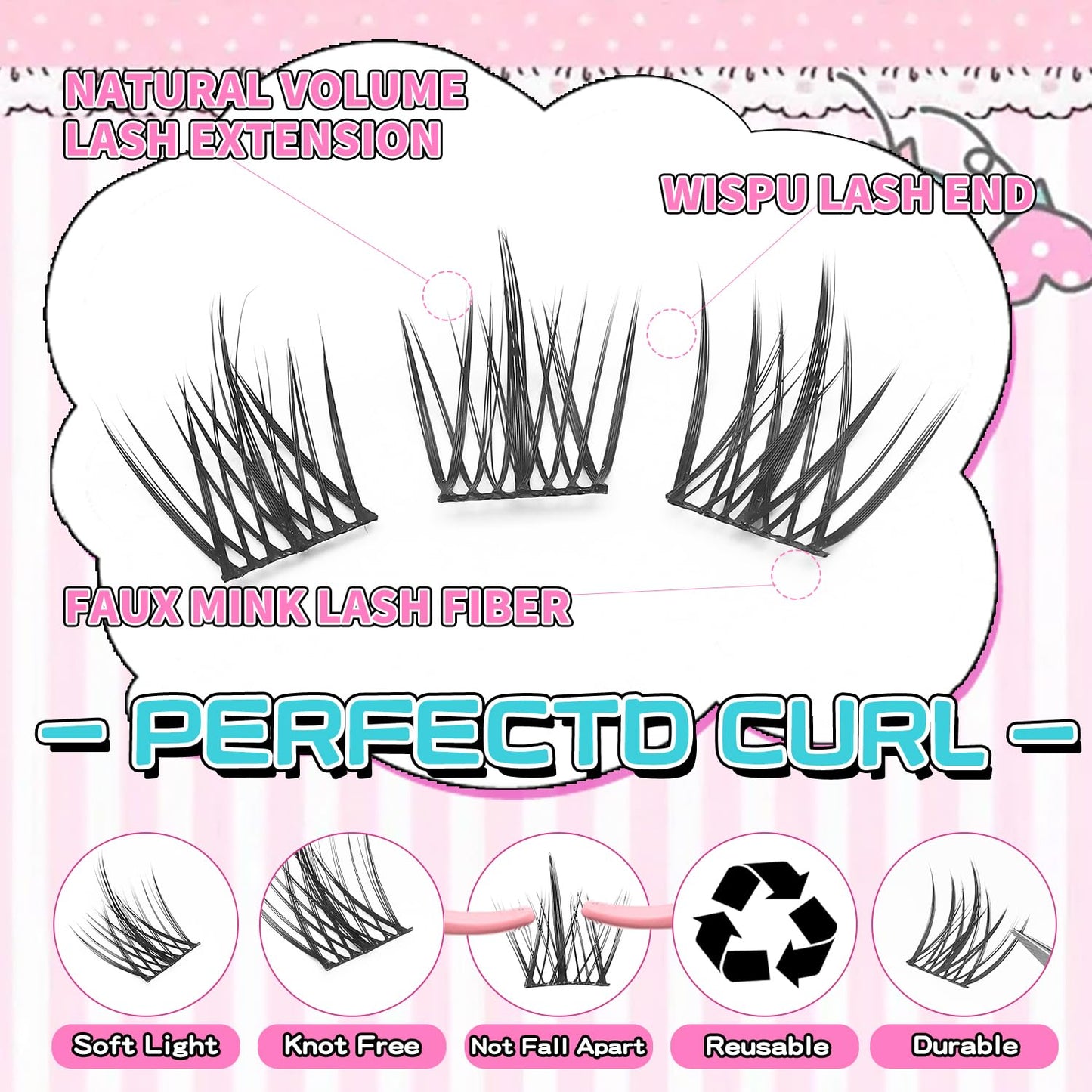 UIYPL Lash Clusters Kit-Cluster Eyelash Extensions. Eyelash Extension Kit. Volume Lash Clusters. Pro Lash. False Eyelashes & Adhesivesc. (wing kit 150pcs)