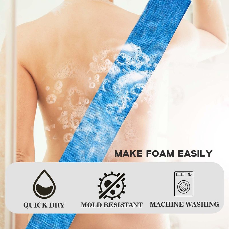 3 Pieces African Net Sponge Authentic, Exfoliating Scrubber Long Net Bath Sponge for All Skin Types, Body Scrubber for Women and Men Daily Use Body Care, Gentle Exfoliation