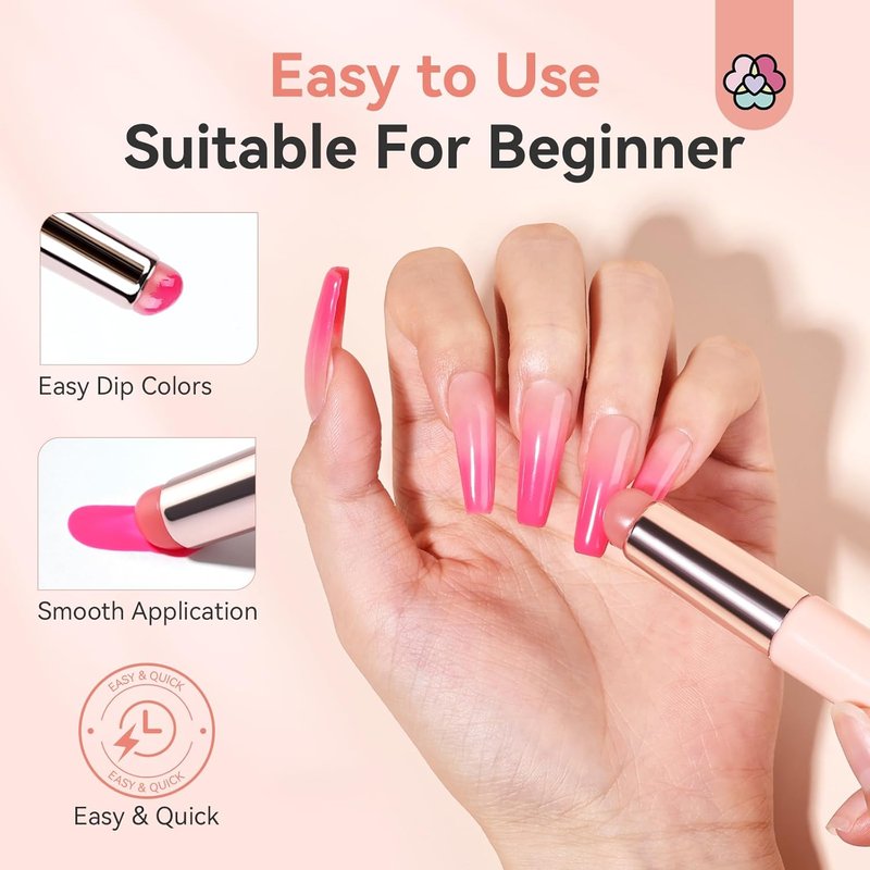 SAVILAND Silicone Ombre Nail Brush Set - 2PCS Reusable Chrome Applicators for Gradient Nail Art