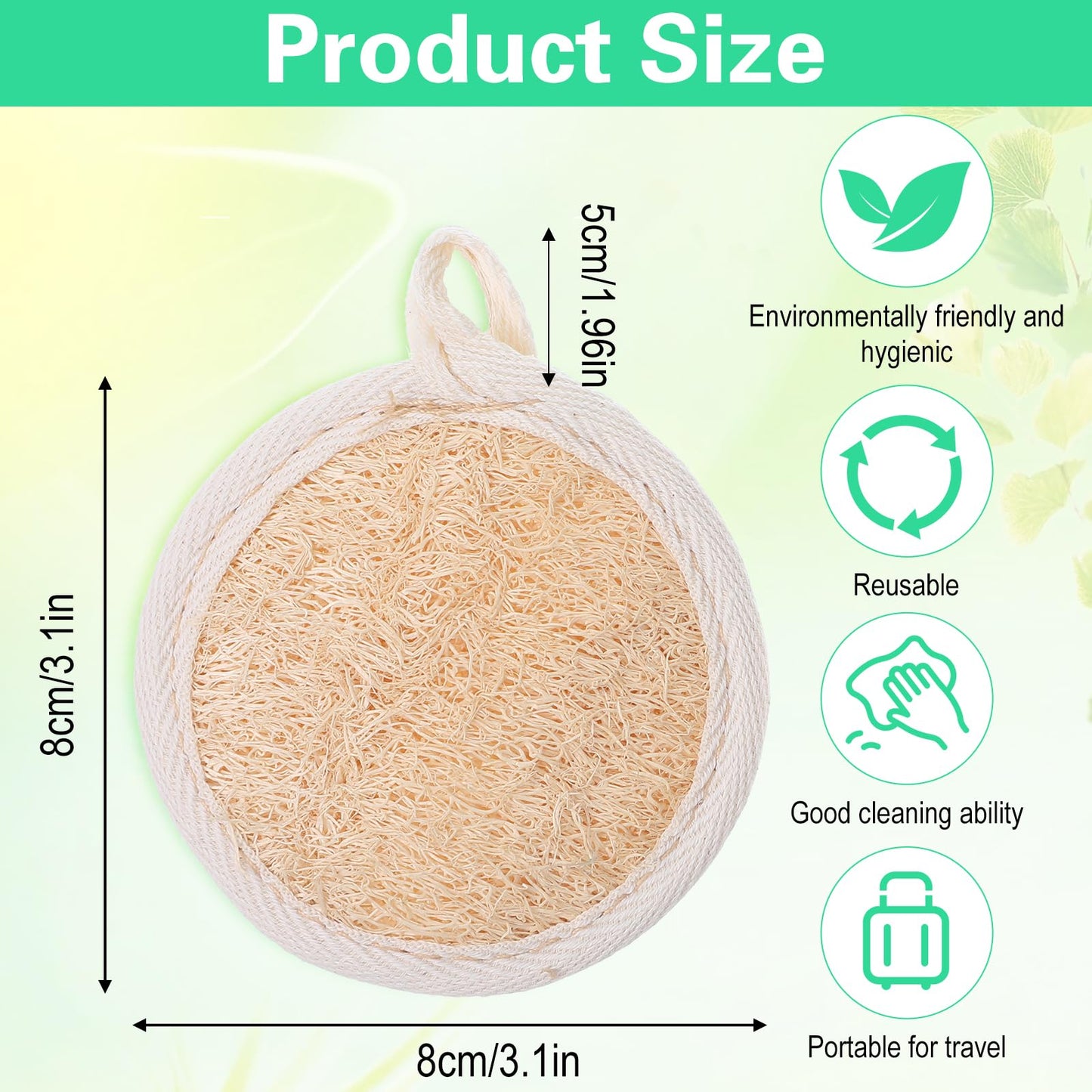 TIESOME 6 Pack Loofah Facial Scrubbers, Facial Cleanser Sponges Brush Exfoliating Scrub Pads Round Exfoliating Loofah Face Scrubber Made from Loofahes for Women Men