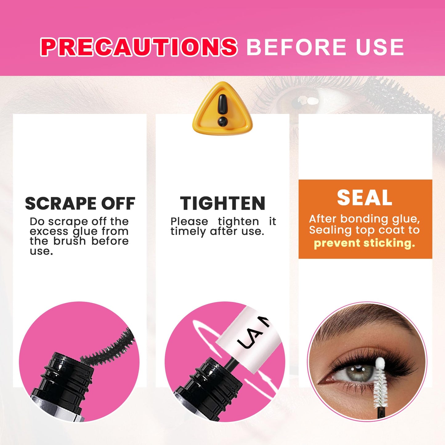 LA MAESII Lash Cluster Glue, Lash Bond and Seal for Eyelash Clusters, 10ml Bond and Seal, Waterproof, 2-in-1 Home Use, Strong Hold for 72H