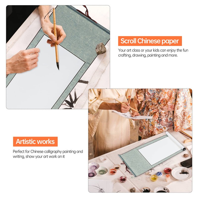 Blank Hanging Scroll Chinese Xuan Paper Art Wall Mounting Scroll for Art Painting Calligraphy Writing Drawing Wedding Vows Renaissance New Year Festivals Role Playing