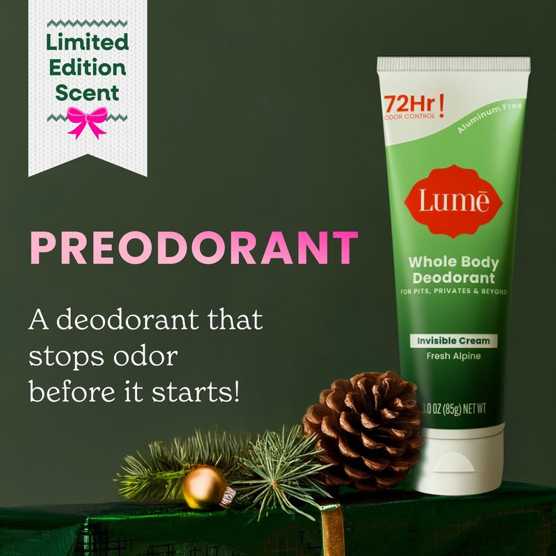 Lume Whole Body Deodorant - Invisible Cream Tube - 72 Hour Odor Control - Doctor Developed - Aluminum Free, Baking Soda Free and Skin Loving - 3.0 Ounce, (Pack of 2) (Fresh Alpine)