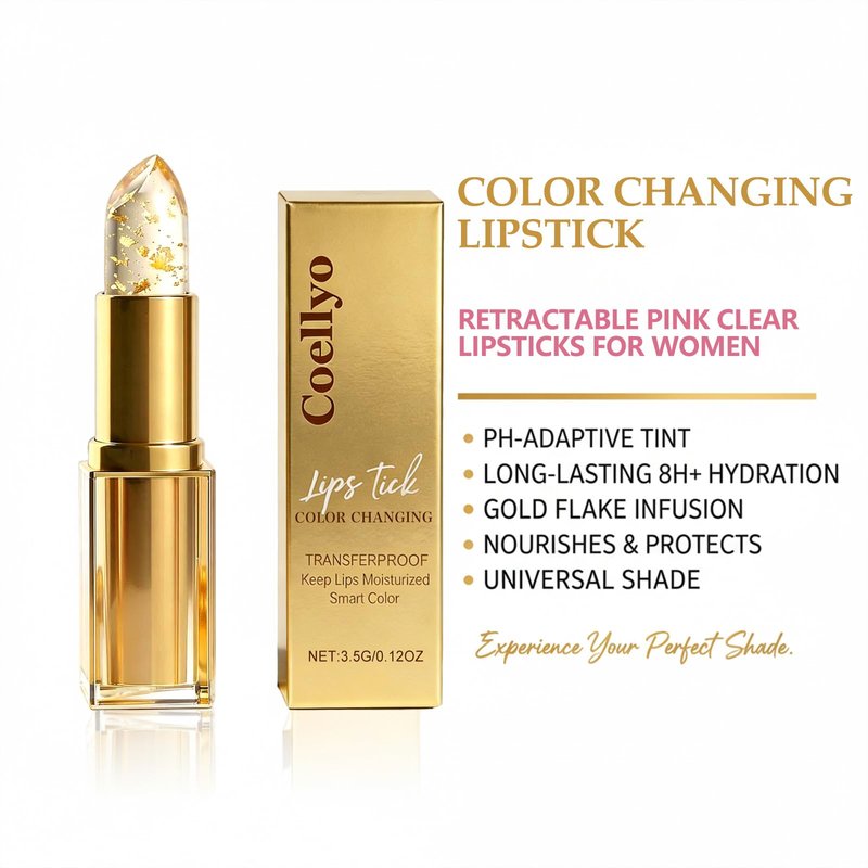Coellyo True pH Adjusting Lipstick for Mature Women, Clear pH Lip Stick Changes to Natural Pink Tint, Deeply Hydrating Transfer Proof Long Lasting, Personalized Lip Tint for Older Women