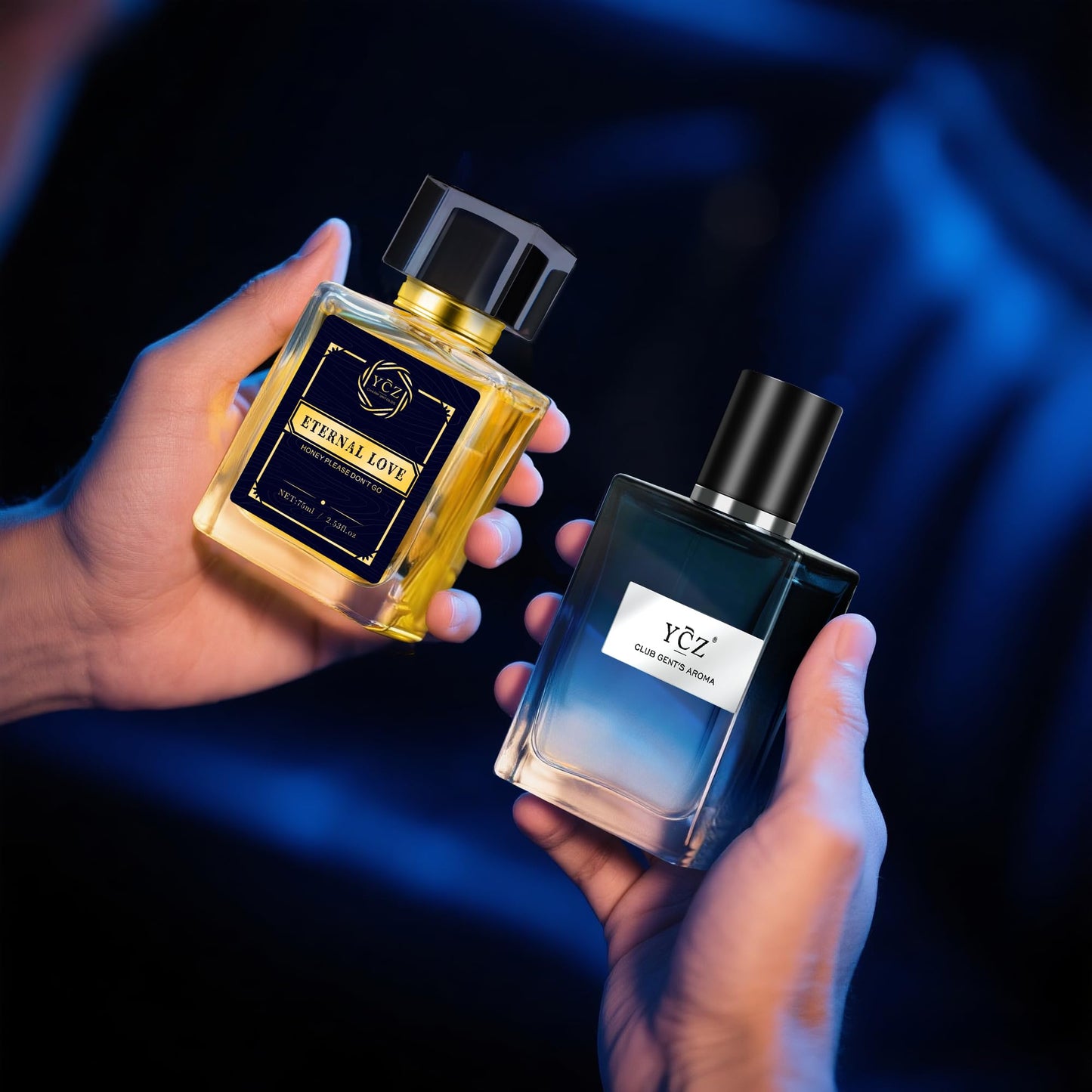 Ycz Cologne for Men Set, 1.7oz(50ml) Bottled Pioneers and Midnight Men Perfume, Spicy Wood Citrus Lemon Lasting Fragrance, Elegant Sleek Bottle Design for Christmas Gifts Ideal