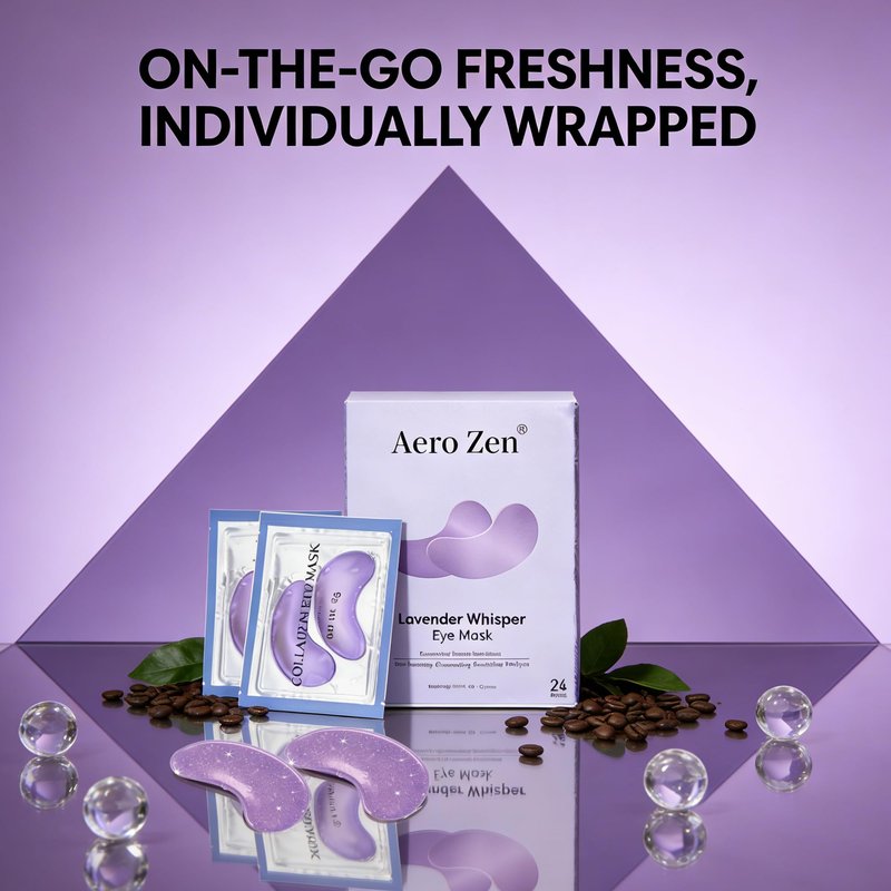 Aero Zen Lavender Collagen Under Eye Patches, Hydrating Gel Eye Masks with Hyaluronic Acid for Dark Circles, Puffiness, Under Eye Bags & Wrinkles, Ideal Beauty Gift for Women, 24 Pairs