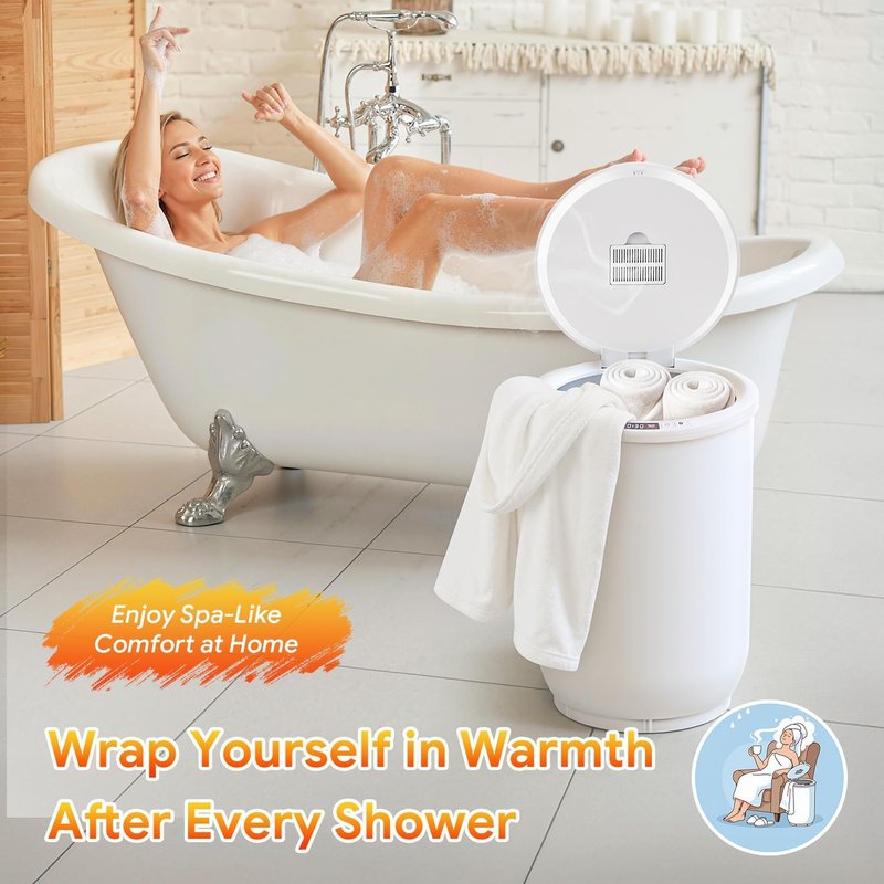 Luxury Towel Warmer | Large Bathroom Heater with Auto Timer & Aroma Tray - Fits Oversized Towels, Blankets, Bathrobes