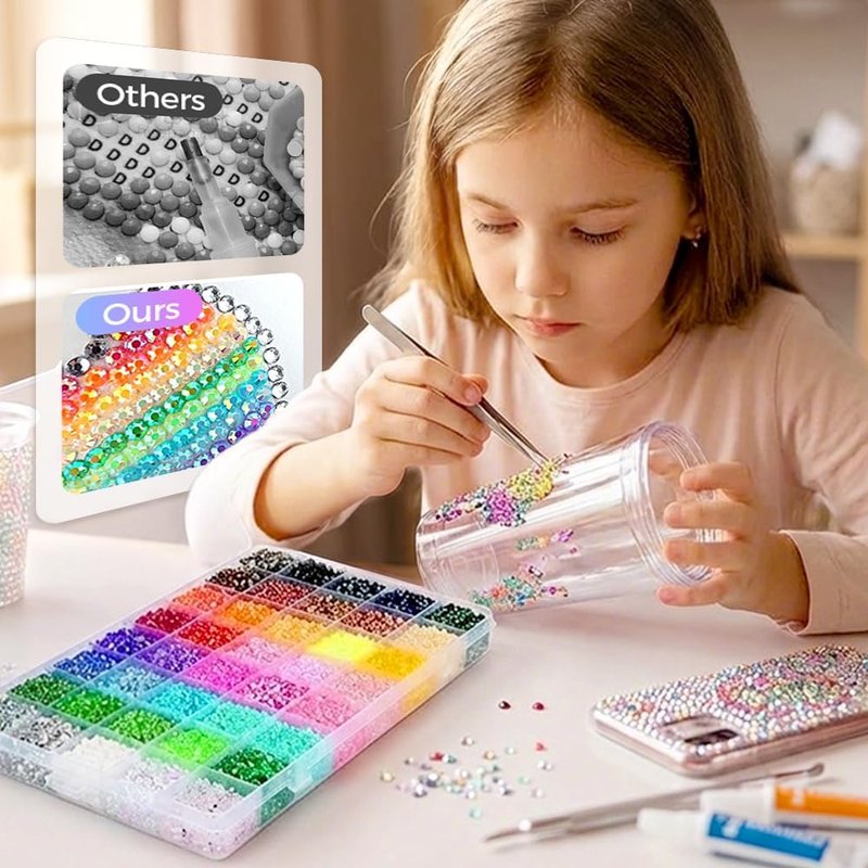 Bedazzler Kit - Colorful DIY Rhinestone Craft Set for Nail Art & Makeup | 38000 Pieces