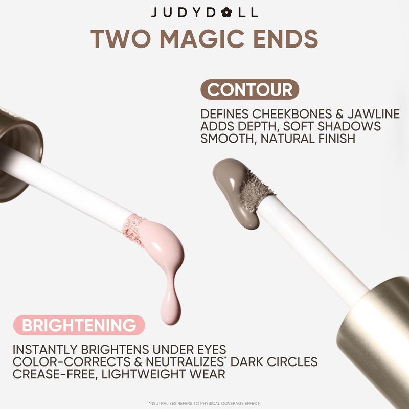 JUDYDOLL Liquid Contour & Under Eye Brightening,Highlighter, Buildable, Ultra-Blendable Contour, Fcae Contouring Liquid (06 Tan With Warm Undertones)