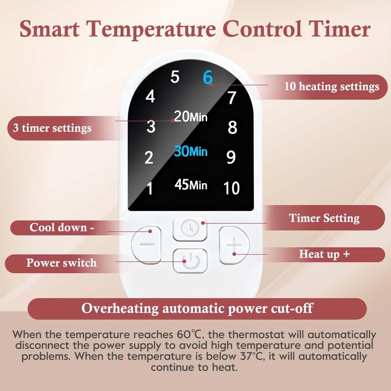 Heat Cap for Deep Conditioning-Hair Steamer for Natural & Thick Hair with 10-Level Temp Control 3 Timer Settings, Fast Heating Thermal Steam Cap for Home Hair Mask & Oil Treatments