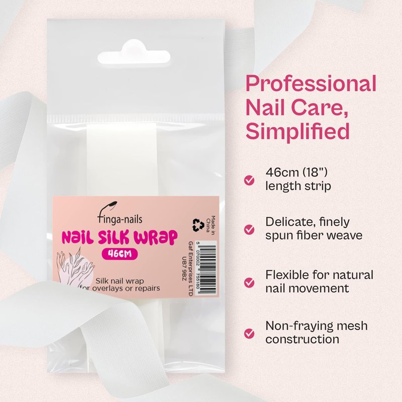 Silk Wrap for Nails 46cm Cracked Nail Repair Kit - Silk Wrap Fingernail Repair Patches for Splits, Cracks and Chips - Broken or Damaged Fingernail Bandages in Mesh Sheets for Natural or Gel Manicures