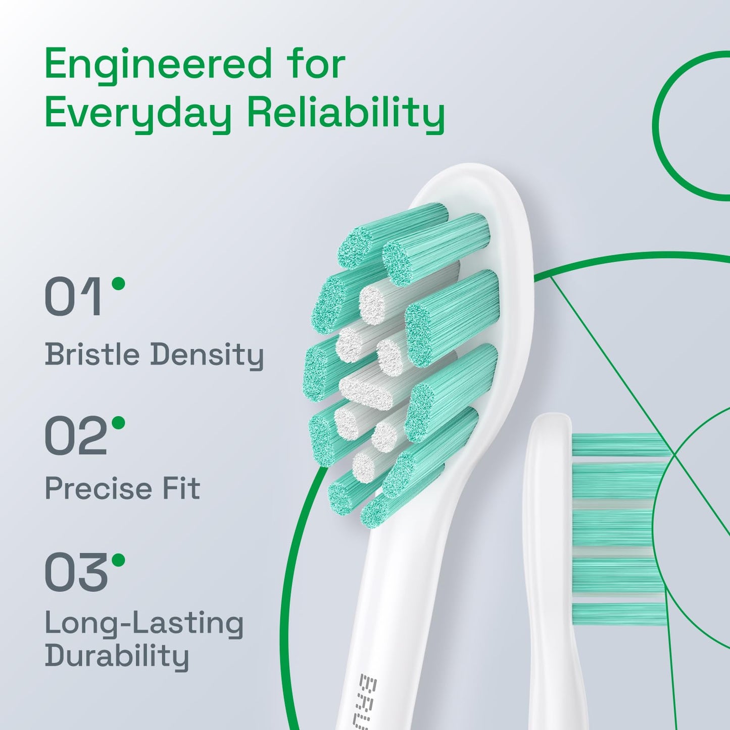 Brushmo Plaque Control Replacement Toothbrush Heads, Compatible with Philips Sonicare Click-on Electric Toothbrush Handles, 8 Standard Replacement Heads, Soft Dupont Bristles, BM928, White
