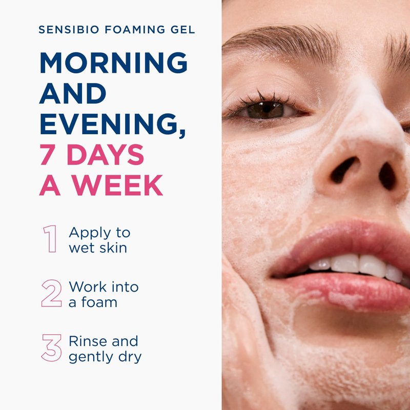 Bioderma Sensibio Foaming Gel - Gentle Face Cleanser for Sensitive Skin | Unscented, 16.9 Fl Oz