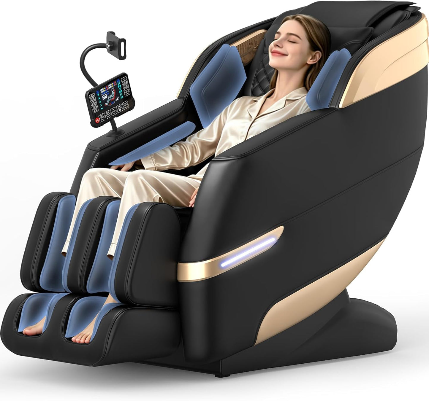 YONISEE 4D Massage Chair - Full Body Shiatsu Recliner with AI Control, Heating & Bluetooth | Zero Gravity SL-Track Design