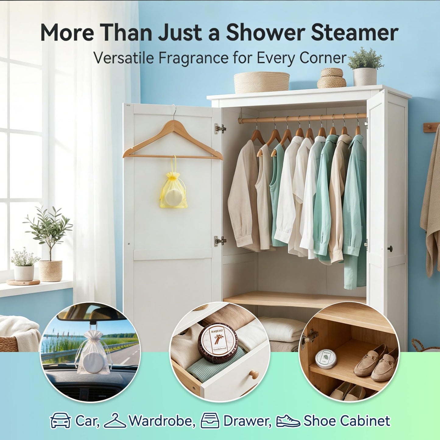RAQEHO 8 Shower Steamers Aromatherapy - Relaxing Spa Steamers Self Care Body Relief Shower Bombs Essentials Eucalyptus Shower Tablets Stocking Stuffers Christmas Gifts White Elephant Gifts for Women