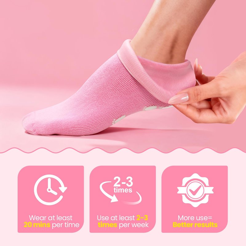 Silicone Moisturizing Socks with Foot Cream- 2 in 1 Gel Socks & Foot Cream for Dry Feet, Foot Care Moisturizing Socks for Dry Cracked Feet Women